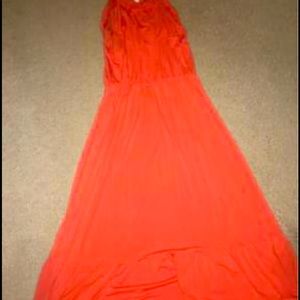 Loft dress long orange in color large worn once